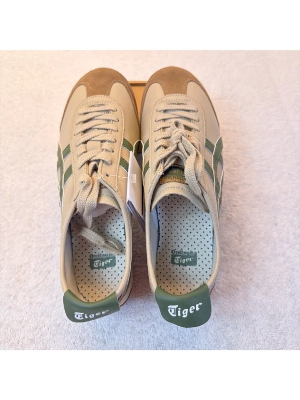 Onitsuka Tiger Mexico 66 Men Sz 8 Beige/Grass Green New in Box